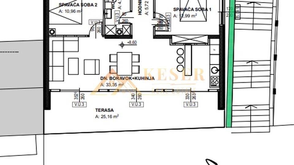 CRIKVENICA, RIVIERA, PENTHOUSE, 2 ZIMMER + WOHNZIMMER, GARAGE, AUFZUG...